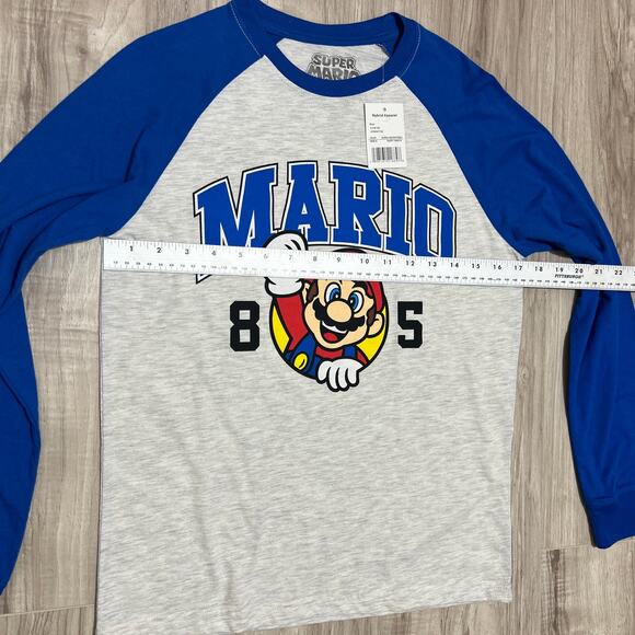 Super Mario Graphic Boys Crew Neck Long Sleeve Regular Fit T-Shirt L 14/16 - Picture 3 of 6